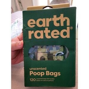 Earth Rated Dog Poop Bags with Handles, Easy Tie,Lavender Scented, 120 Bags 2E1